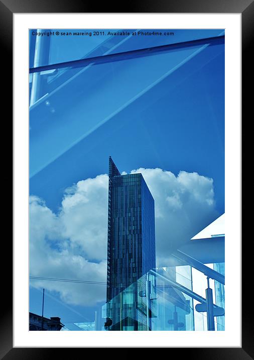 Beetham tower reflected. Framed Mounted Print by Sean Wareing