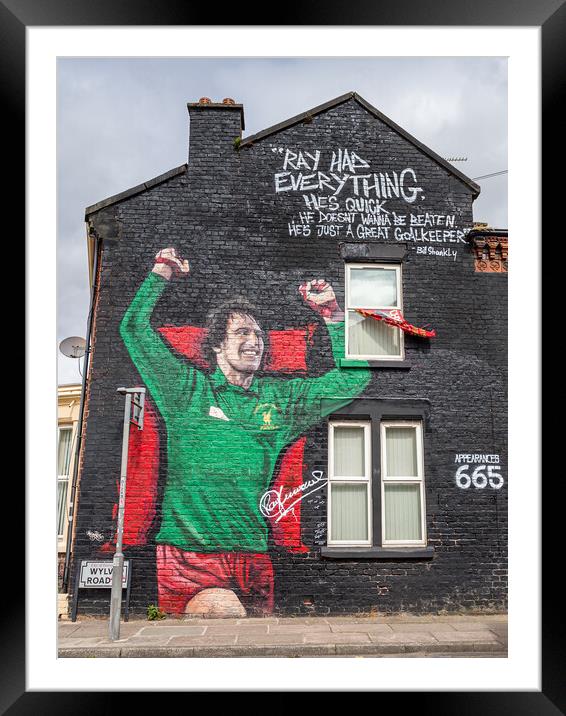 Ray Clemence mural Framed Mounted Print by Jason Wells