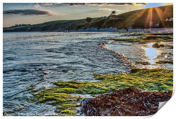 Majestic Summer Sunset at Pendower Beach Print by Martin Day