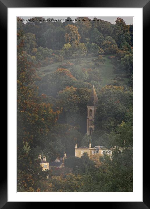 Bath Abbey Cemetary in the Autumnal mist  Framed Mounted Print by Duncan Savidge