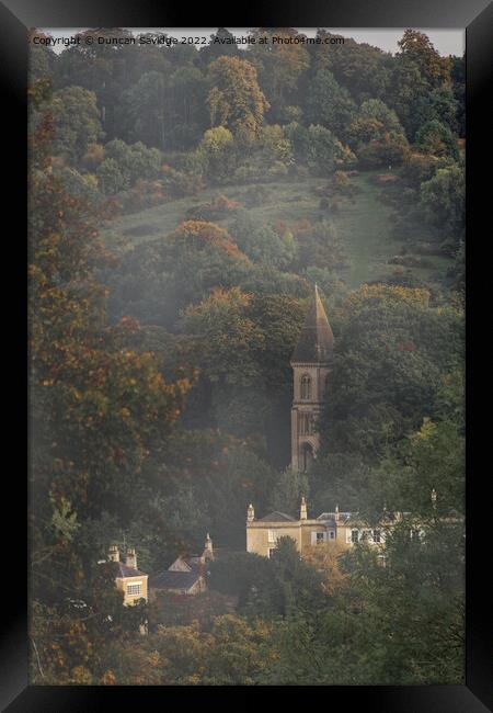 Bath Abbey Cemetary in the Autumnal mist  Framed Print by Duncan Savidge