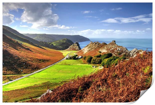 Valley of the Rocks in Autumn Print by austin APPLEBY