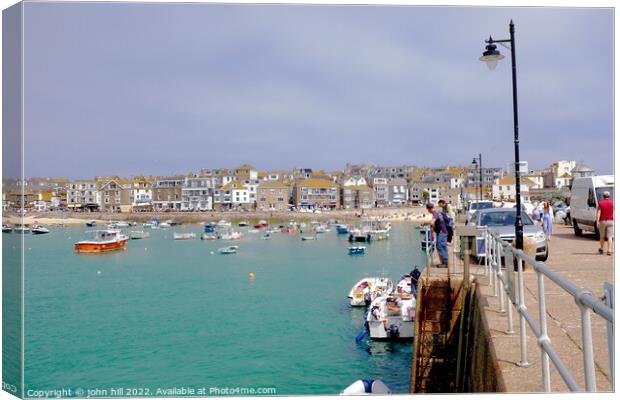 St. Ives from Smeaton pier Cornwall Canvas Print by john hill