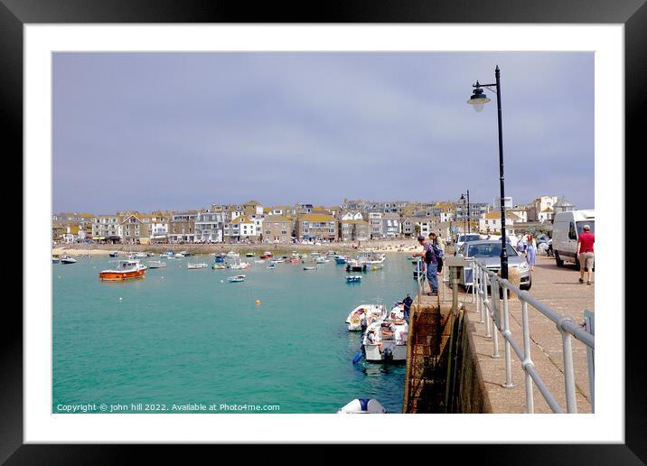 St. Ives from Smeaton pier Cornwall Framed Mounted Print by john hill