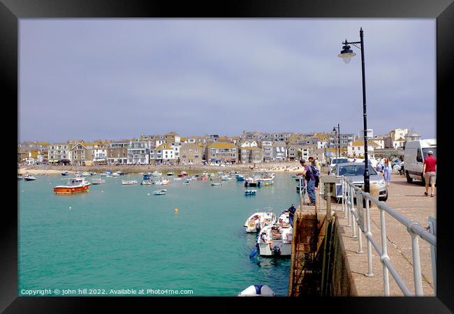 St. Ives from Smeaton pier Cornwall Framed Print by john hill