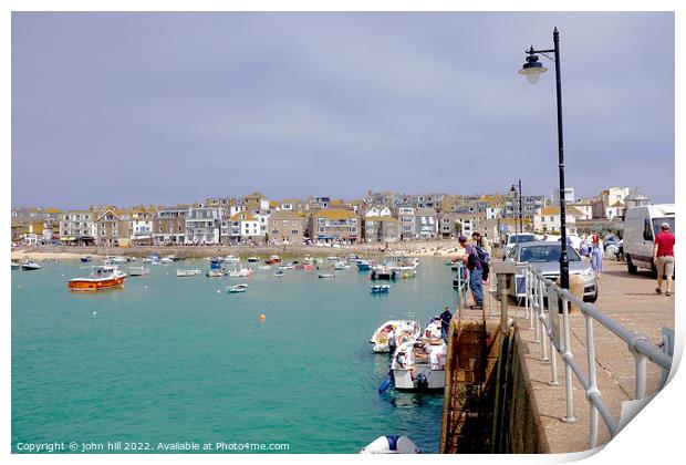 St. Ives from Smeaton pier Cornwall Print by john hill