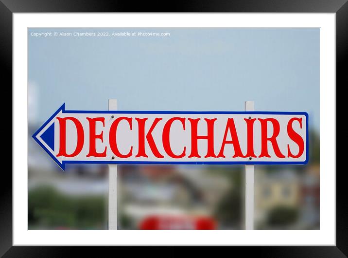 Deckchairs  Framed Mounted Print by Alison Chambers