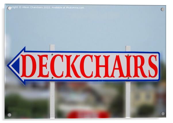 Deckchairs  Acrylic by Alison Chambers