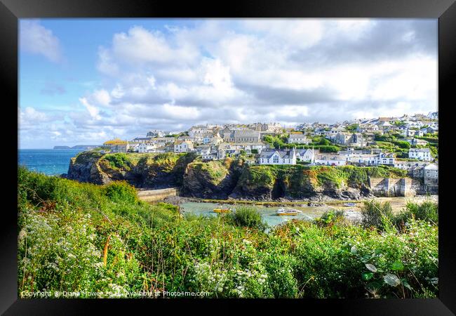 Port Isaac Views Cornwall Framed Print by Diana Mower