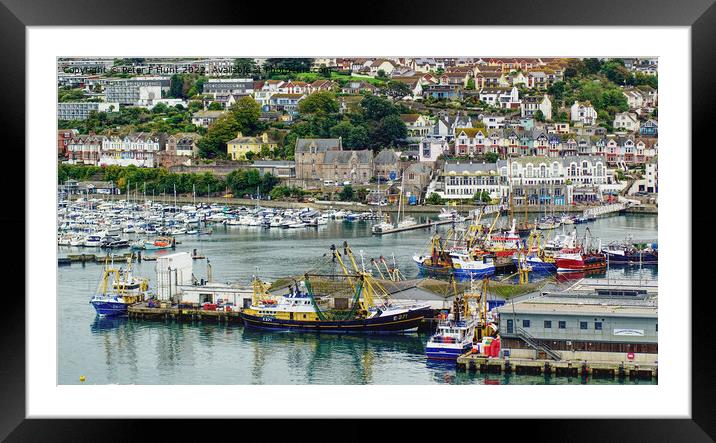 Trawler Basin And Marina Framed Mounted Print by Peter F Hunt