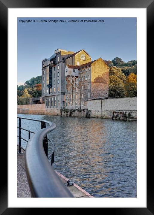 Bath Riverside House in the Autumn  Framed Mounted Print by Duncan Savidge