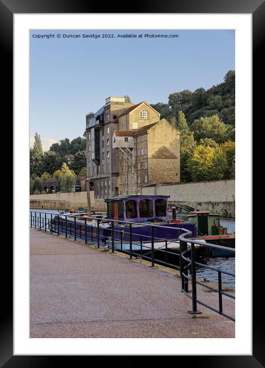 Bath Riverside old industrial buildings in the Autumn  Framed Mounted Print by Duncan Savidge
