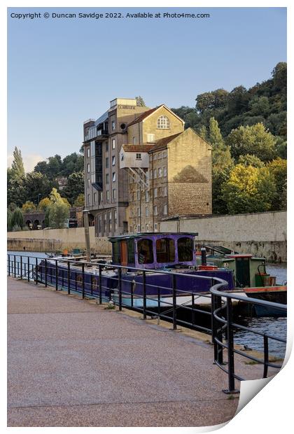 Bath Riverside old industrial buildings in the Autumn  Print by Duncan Savidge