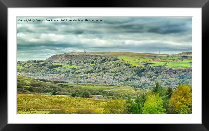 Peel tower and Ramsbottom Framed Mounted Print by Derrick Fox Lomax