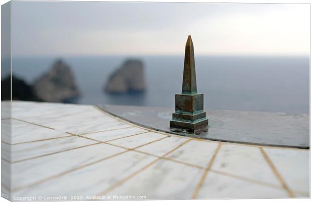 Sundial near the coast of Capri, Italy Canvas Print by Lensw0rld 