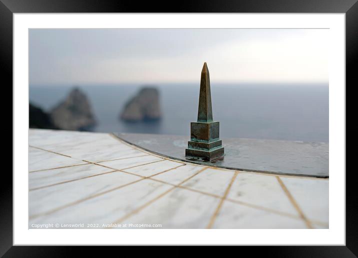 Sundial near the coast of Capri, Italy Framed Mounted Print by Lensw0rld 