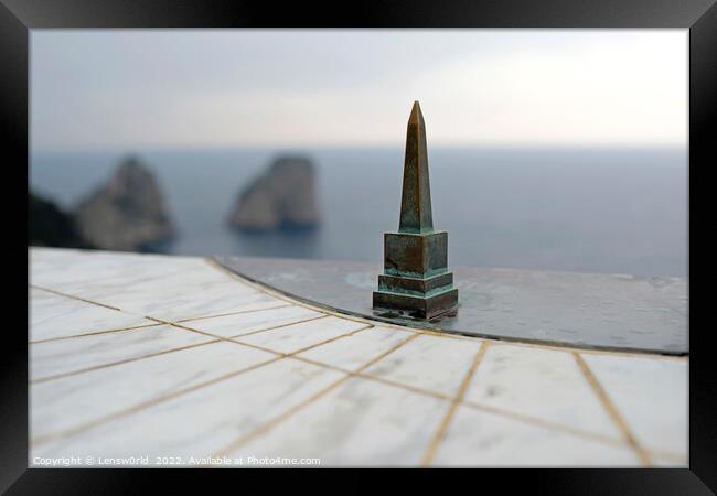 Sundial near the coast of Capri, Italy Framed Print by Lensw0rld 