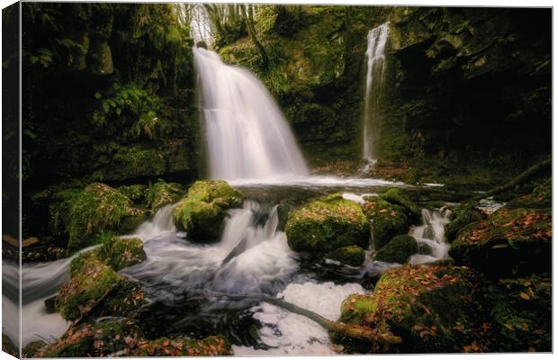 Majestic Sloughan Glen Waterfall Canvas Print by Arnie Livingston