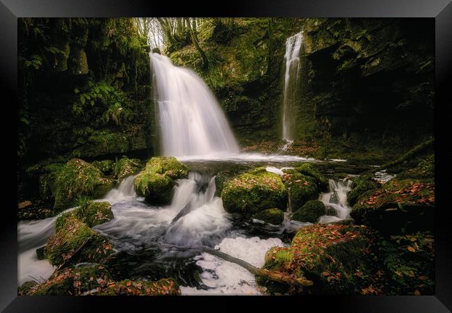 Majestic Sloughan Glen Waterfall Framed Print by Arnie Livingston