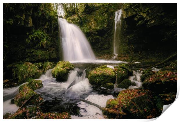 Majestic Sloughan Glen Waterfall Print by Arnie Livingston