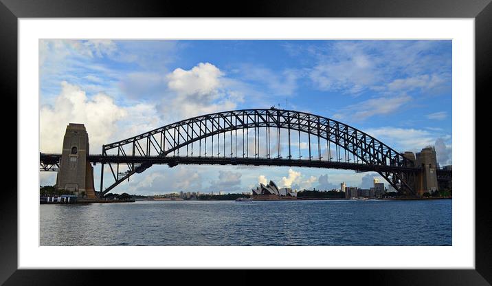 Sydney Harbour Bridge and Sydney Opera House Framed Mounted Print by Allan Durward Photography