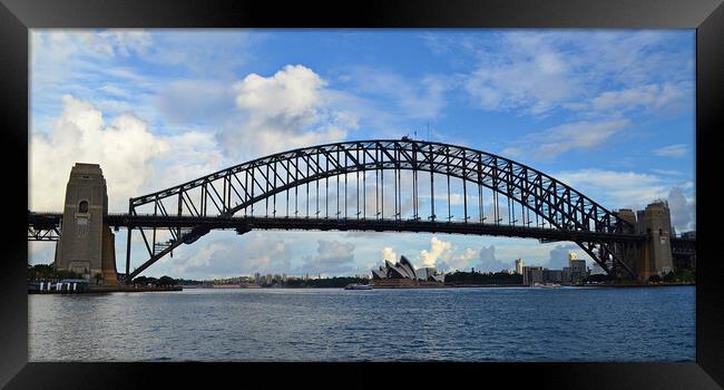 Sydney Harbour Bridge and Sydney Opera House Framed Print by Allan Durward Photography