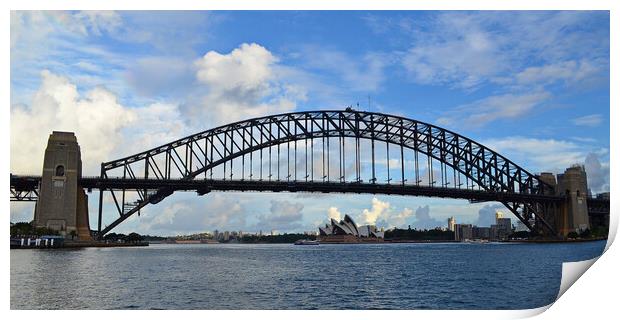 Sydney Harbour Bridge and Sydney Opera House Print by Allan Durward Photography