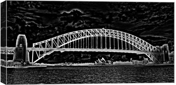 Sydney harbour bridge and opera house (Abstract ) Canvas Print by Allan Durward Photography