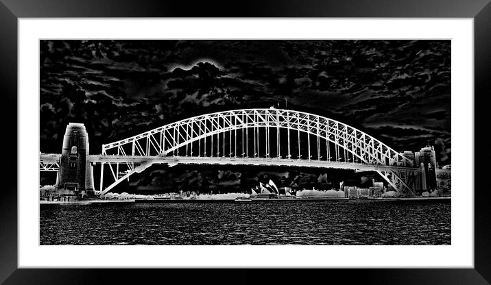 Sydney harbour bridge and opera house (Abstract ) Framed Mounted Print by Allan Durward Photography