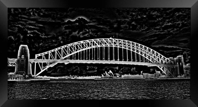Sydney harbour bridge and opera house (Abstract ) Framed Print by Allan Durward Photography