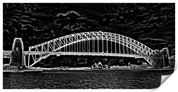 Sydney harbour bridge and opera house (Abstract ) Print by Allan Durward Photography