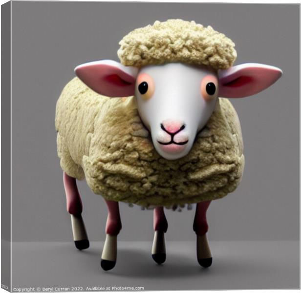 Adorable Wooly Lamb Canvas Print by Beryl Curran