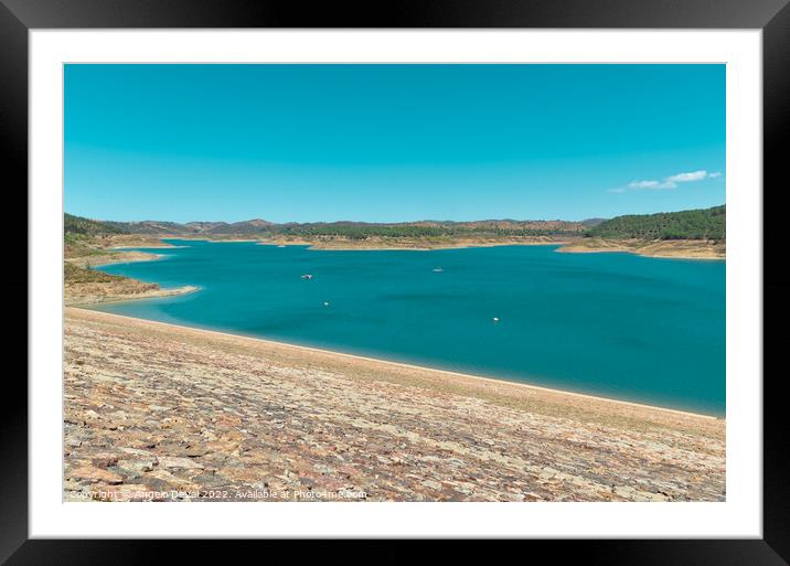 Santa Clara Dam View In Odemira, Portugal Framed Mounted Print by Angelo DeVal