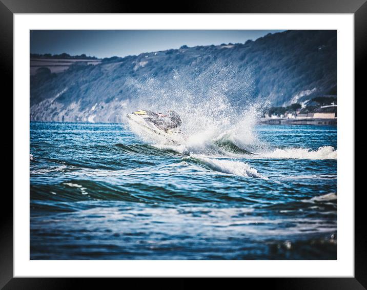 Jet Ski surfer Framed Mounted Print by David Martin