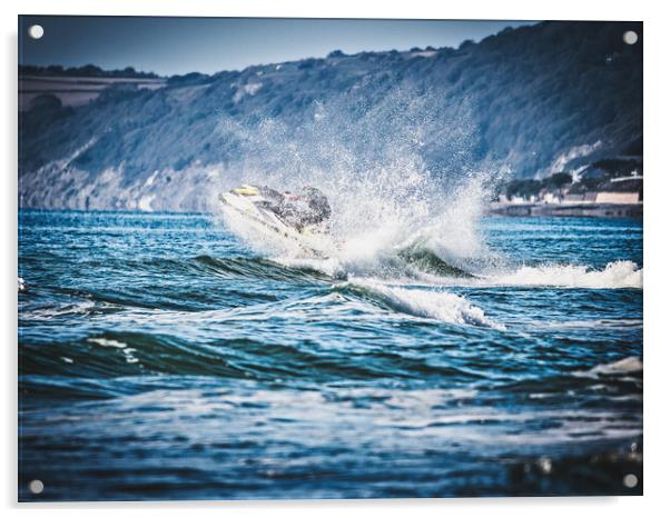 Jet Ski surfer Acrylic by David Martin