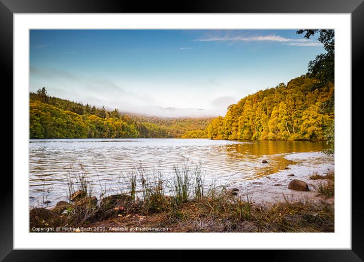 Serene Reflections Loch Fascally Framed Mounted Print by Michael Birch