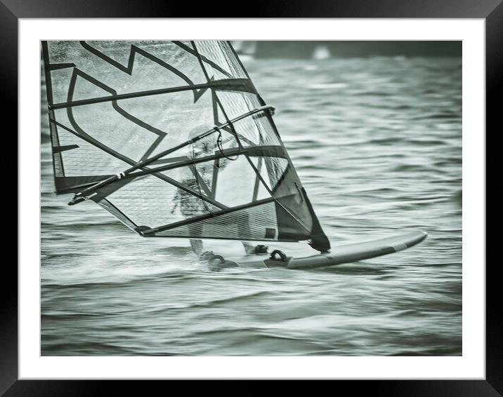 Wind Surfer Framed Mounted Print by David Martin
