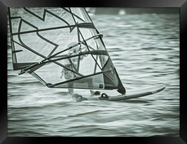 Wind Surfer Framed Print by David Martin