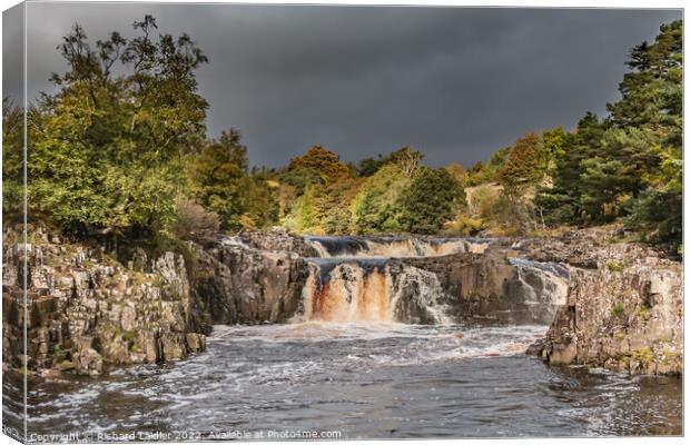 Autumn Bright Interval at Low Force Waterfall, Teesdale Canvas Print by Richard Laidler