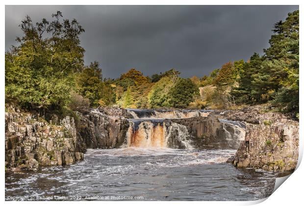 Autumn Bright Interval at Low Force Waterfall, Teesdale Print by Richard Laidler