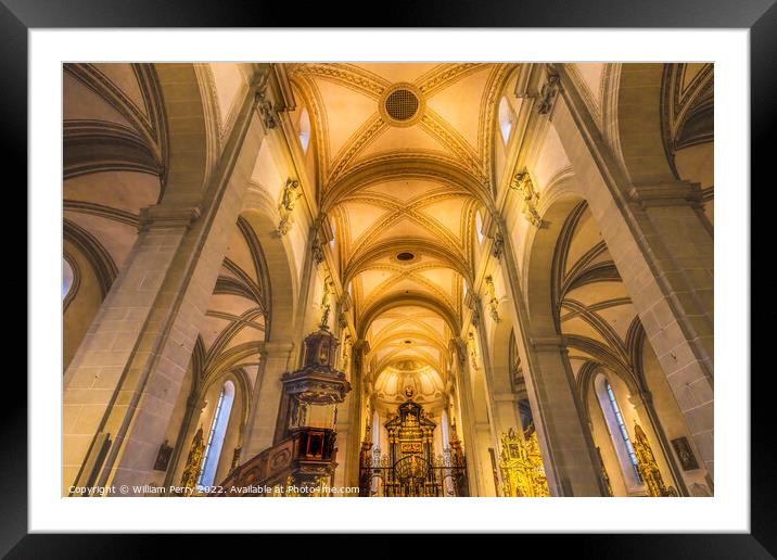 Saint Leodegar Church Basilica Altar Lucerne Switzerland  Framed Mounted Print by William Perry