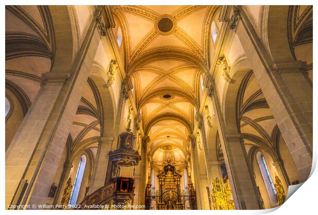 Saint Leodegar Church Basilica Altar Lucerne Switzerland  Print by William Perry