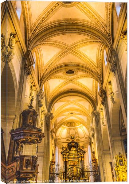 Saint Leodegar Church Basilica Altar Lucerne Switzerland  Canvas Print by William Perry