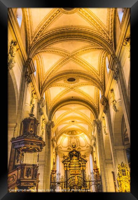 Saint Leodegar Church Basilica Altar Lucerne Switzerland  Framed Print by William Perry