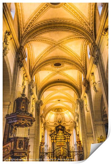 Saint Leodegar Church Basilica Altar Lucerne Switzerland  Print by William Perry
