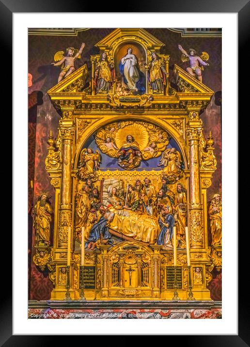 Mary Death Altar St Leodegar Church Lucerne Switzerland  Framed Mounted Print by William Perry