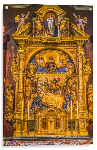 Mary Death Altar St Leodegar Church Lucerne Switzerland  Acrylic by William Perry
