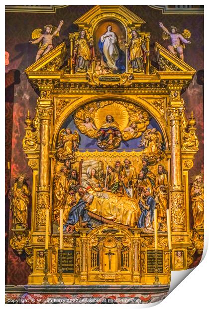 Mary Death Altar St Leodegar Church Lucerne Switzerland  Print by William Perry