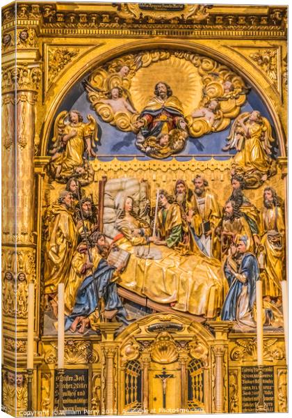 Mary Death Altar Saint Leodegar Church Lucerne Switzerland  Canvas Print by William Perry