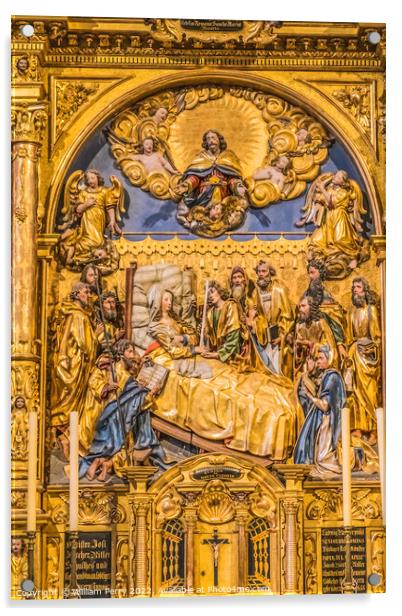 Mary Death Altar Saint Leodegar Church Lucerne Switzerland  Acrylic by William Perry